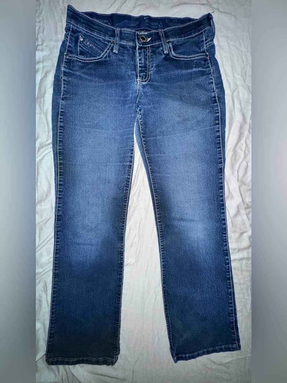 Wrangler Shiloh Bootcut Jeans 5/6 x 32 Rhinestone Western Dark Wash